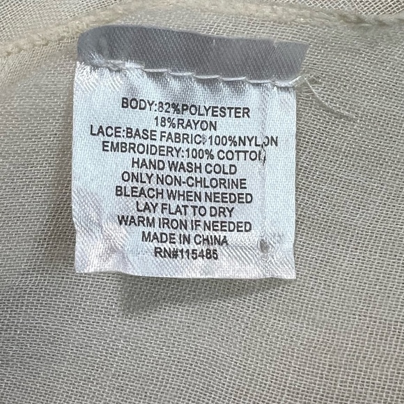 Isa & Stef Inc Cream Open Front Kimono with Lace Detail One Size - Picture 4 of 5